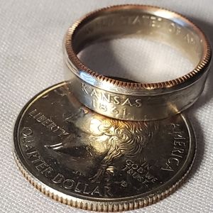 2005 Kansas quarter coin ring size 7